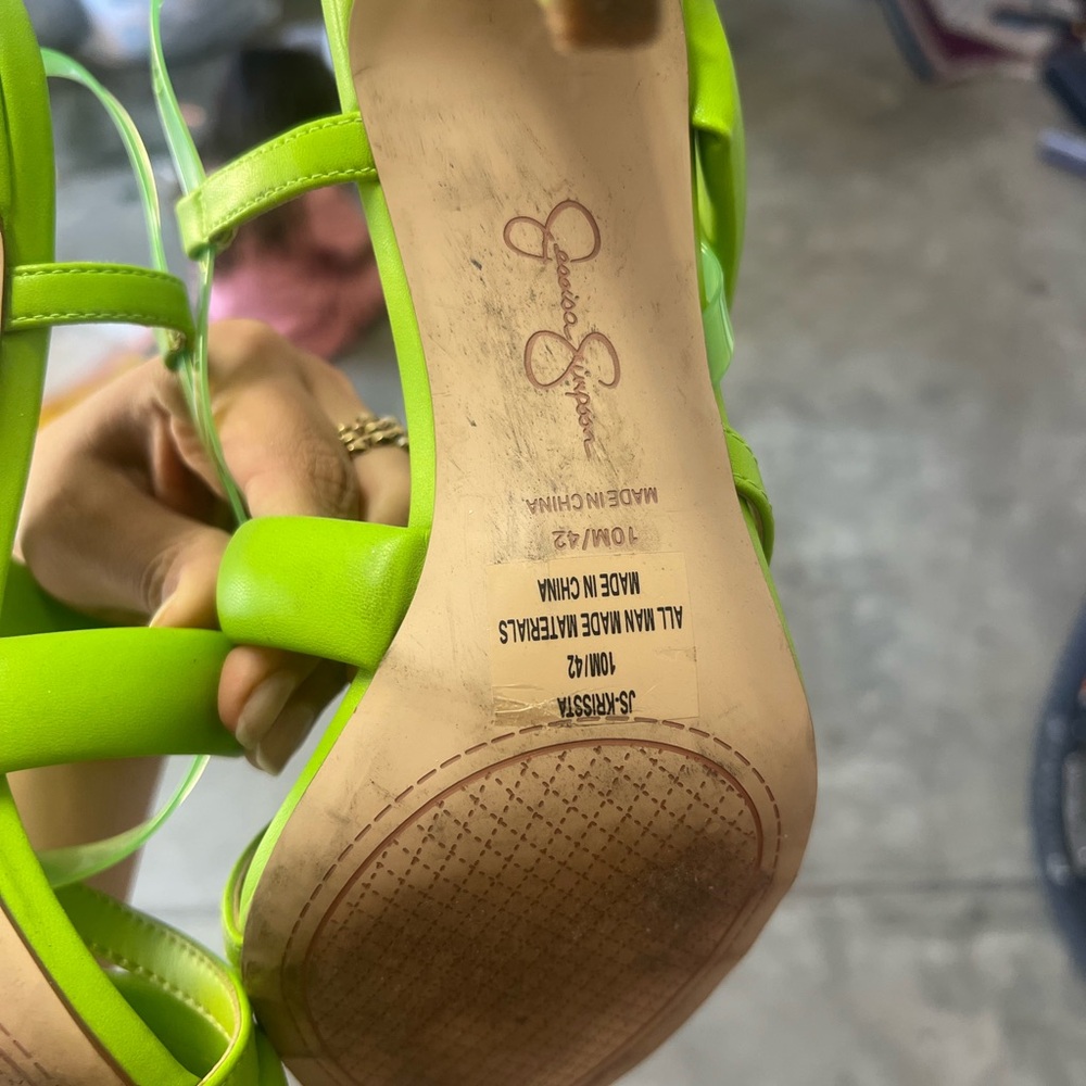 Jessica Simpson Neon Green Strappy Sandals - Picture 2 of 4